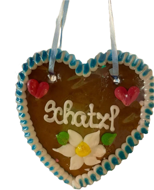 Lebkuchenherz mit der Aufschrift „Schatzl“